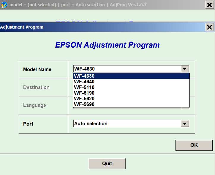 Epson <b>WorkForce WF-4630, WF-4640, WF-5110, WF-5190, WF-5620, WF-5690</b> (EURO) Ver.1.0.7 Service Adjustment Program  FULL<font color=red>New!</font>