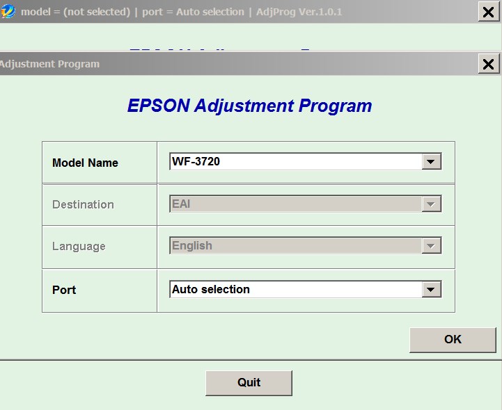 Epson <b>WorkForce WF-3720, WF-3723</b> (EAI) Ver.1.0.1 Service Adjustment Program  <font color=red>New!</font>