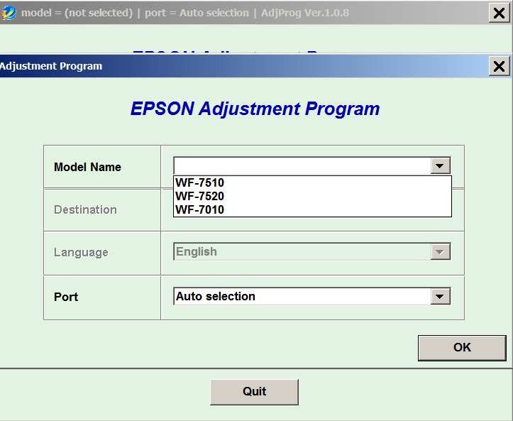 Epson <b>WorkForce WF-7010, WF-7510, WF-7520</b> (EAI) Ver.1.0.8 Service Adjustment Program  <font color=red>New!</font>