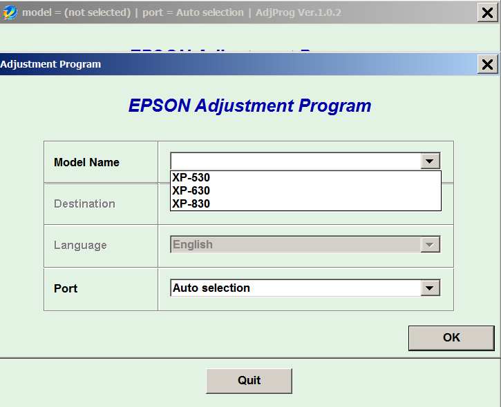 Epson <b>XP-530, XP-630, XP-730, XP-830  </b> (EAI) Ver.1.0.2 Service Adjustment Program  <font color=red>New!</font>