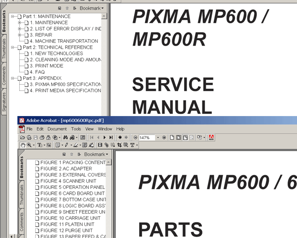 CANON MP600<br> Service Manual and Parts List