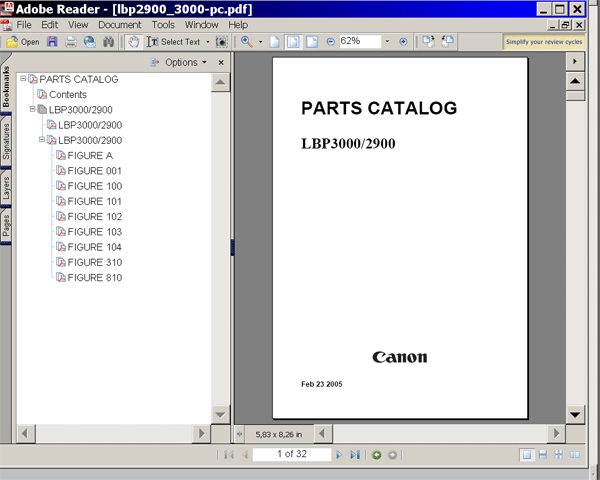 CANON LBP-2900, LBP3000 Laser Printer<br> Parts Catalog