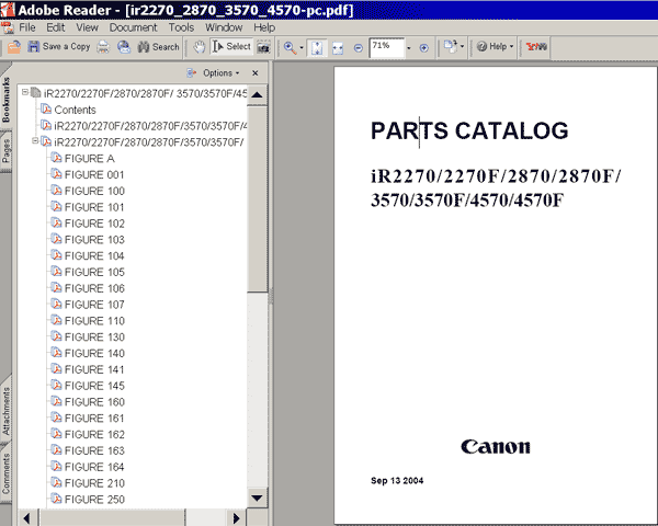 Canon iR2270, iR2870, iR3570, iR4570 Parts Catalog