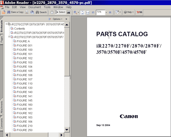 Canon iR2270, iR2870, iR3570, iR4570 Parts Catalog Canon iR2270, iR2870, iR3570, iR4570 Parts Catalog