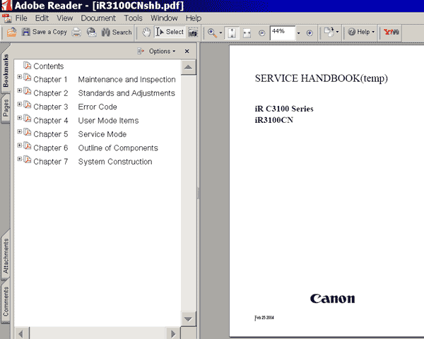 Canon iR C3100 Series, iR3100CN Copiers Service Handbook
