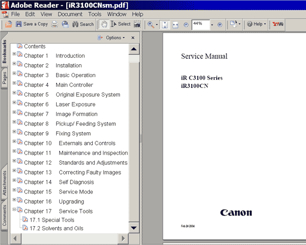 Canon iR C3100 Series, iR3100CN Copiers Service Manual