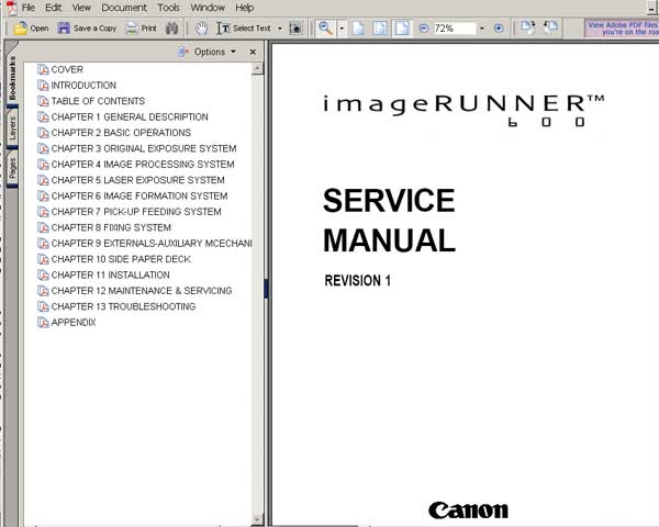 CANON iR600 Service Manual