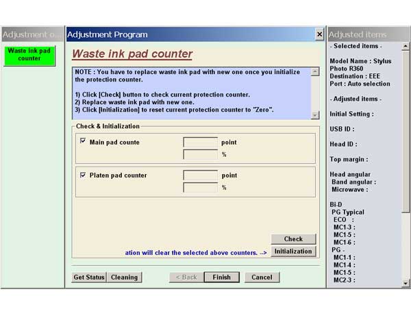 Epson R360 Service Adjustment Program