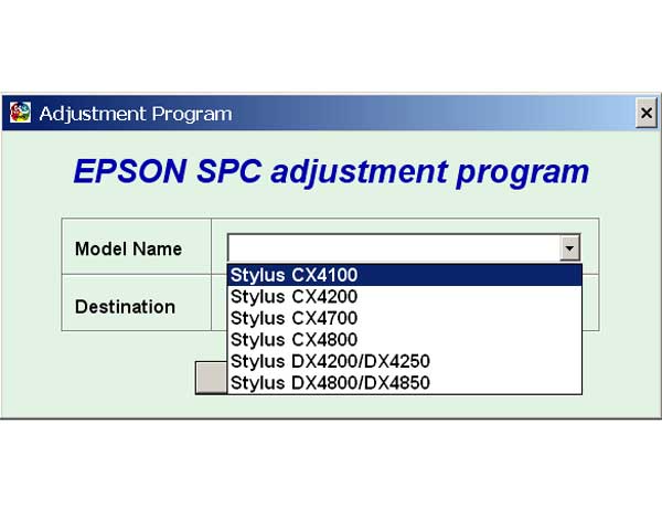 EPSON CX4100, CX4200, CX4700, CX4800, DX4200, DX4250, DX4800, DX4850 Service Adjustment Program