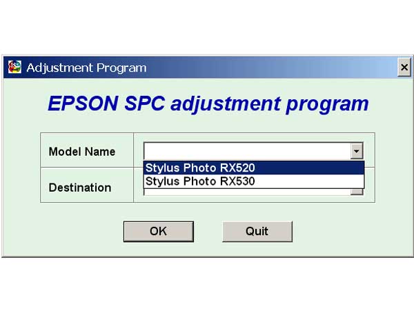 Epson RX520, RX530 Service Adjustment Program