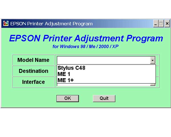 Epson C48, ME1, ME1+  Service Adjustment Program