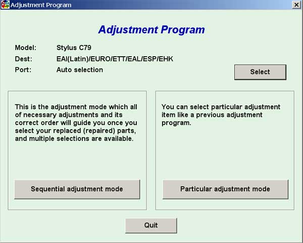 Epson C79 Service Adjustment Program Epson C79 Service Adjustment Program
