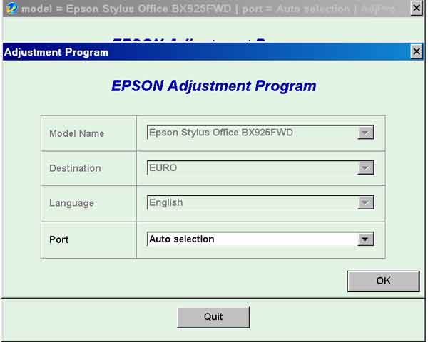 Epson <b>BX925FWD</b> (EURO) Ver.1.0.1 Service Adjustment Program