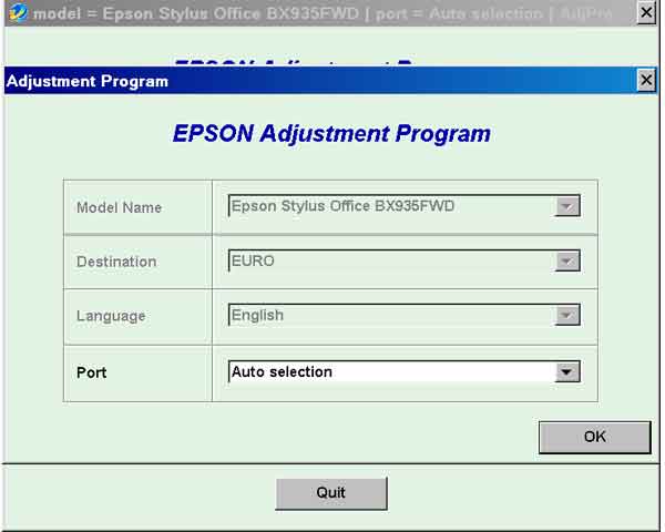 Epson <b>BX935FWD</b> (EURO) Ver.1.0.0 Service Adjustment Program