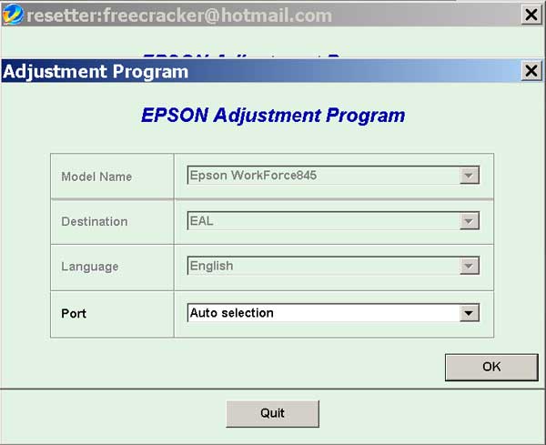 Epson <b>WorkForce 845</b> (EAL) Service Adjustment Program  <font color=red>New!</font>