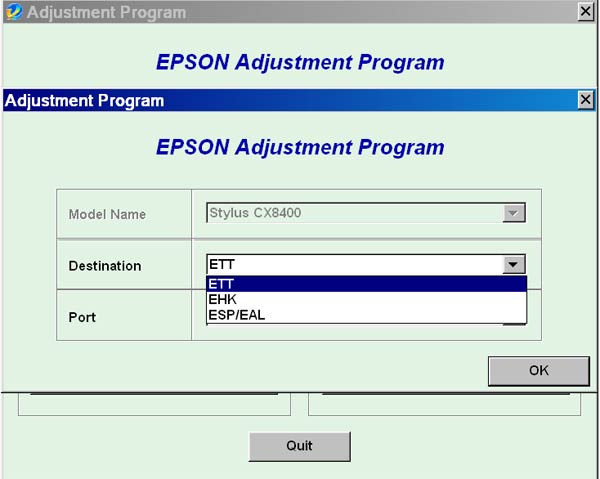 Epson <b>CX8400</b> Service Adjustment Program