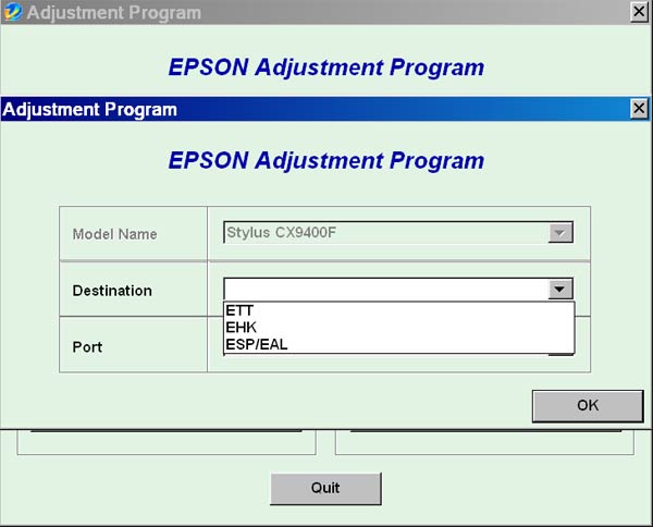 Epson <b>CX9400</b> Service Adjustment Program