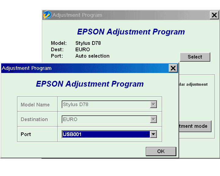Epson <b>D78</b> Service Adjustment Program
