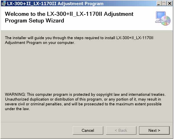 LX-300+II, LX-1170II  Adjustment Tool for SIDM, v.1.40