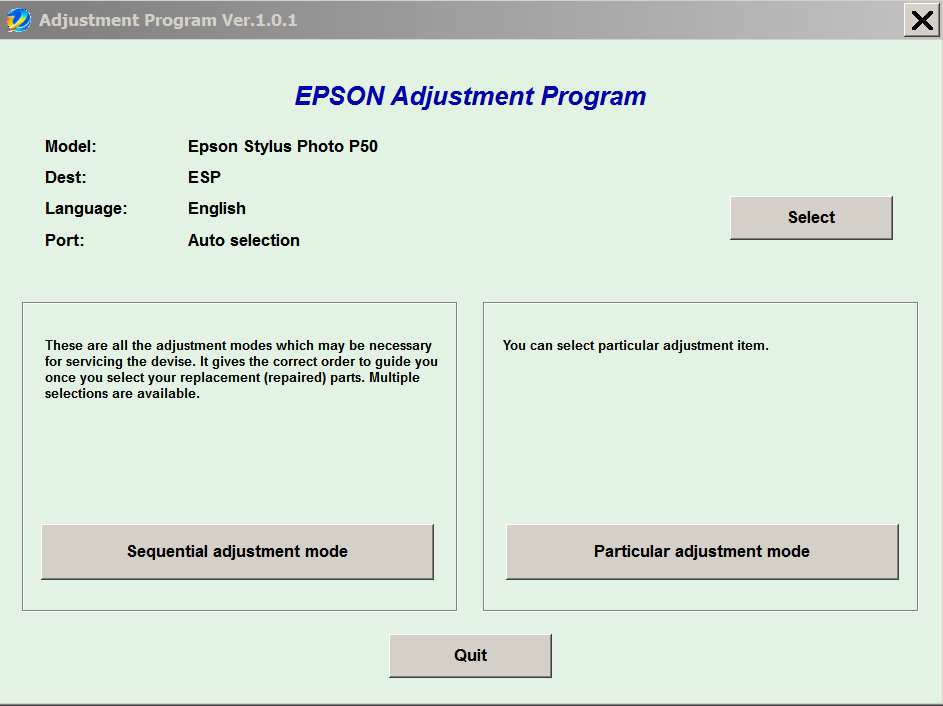 Epson Stylus Photo 1500w Adjustment Program