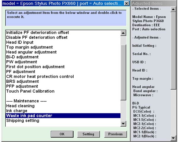 Epson <b>PX660</b> (EEE or CISMEA) Ver.1.0.0 Service Adjustment Program  <font color=red>New!</font>