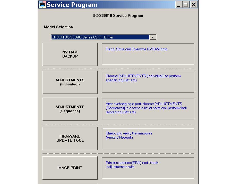 Epson <b>SureColor S30600, S30610</b>  Adjustment Program and wiring diagrams