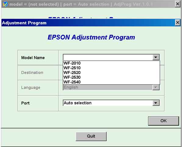 Epson <b>WorkForce WF-2010, WF-2510, WF-2520, WF-2530, WF-2540</b> (EURO, CISMEA) Ver.1.0.1 Service Adjustment Program  <font color=red>New!</font>