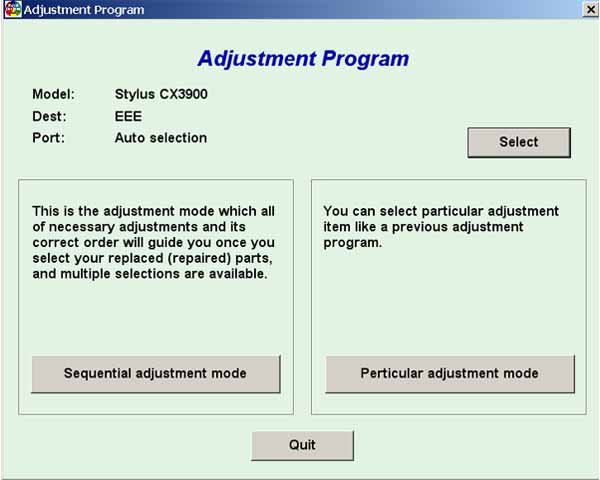 Epson CX3900 Service Program
