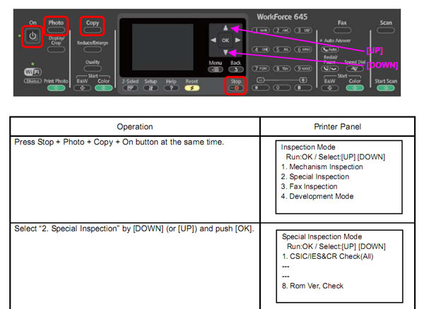 Epson FirmWare <b>UPDATE FILES</b> - for Epson WorkForce 545/645, BX630FWD / BX635FWD, ME Office 940FW printers