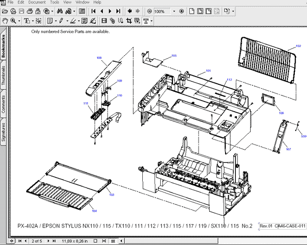 Epson Stylus NX215, SX210, SX215, TX210, TX213, TX219, ME OFFICE 510 printers Parts List  <font color=red>New!</font>