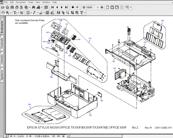 Epson Stylus NX300 / OFFICE TX300F / BX300F / TX300F / ME OFFICE 600F printers Parts List  <font color=red>New!</font>