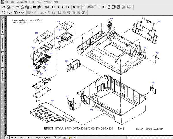 Epson Stylus TX400, TX409, SX400, SX409, NX400 printers Parts List  <font color=red>New!</font>