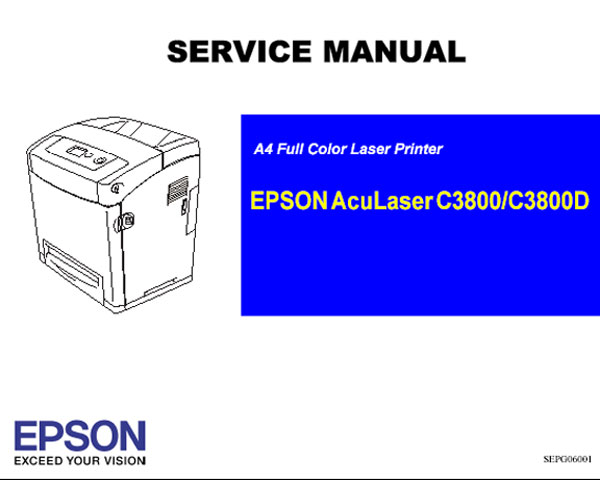 Epson AcuLaser C3800, C3800D (ALC3800) Printer<br> Service Manual and Parts List