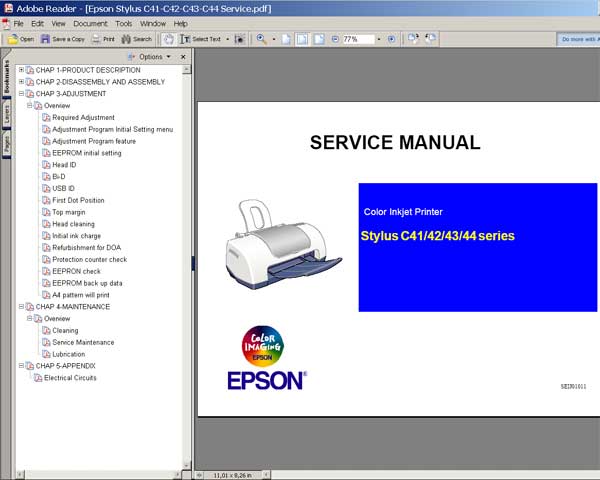 Epson C41, C42, C43, C44 printers Service Manual