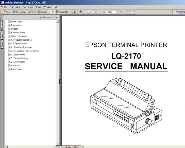 Epson LQ-2170 Printer <br>Service Manual Epson LQ-2170 Printer <br>Service Manual