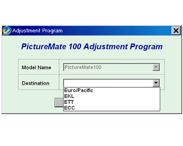 Epson Picture Mate <b>PM100</b> Service Adjustment Program