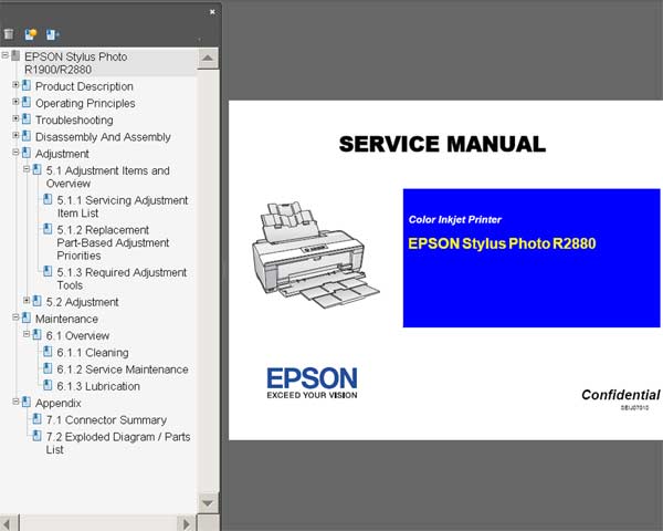 Epson R2880 printer Service Manual and Parts List included! Epson R2880 printer Service Manual and Parts List included!