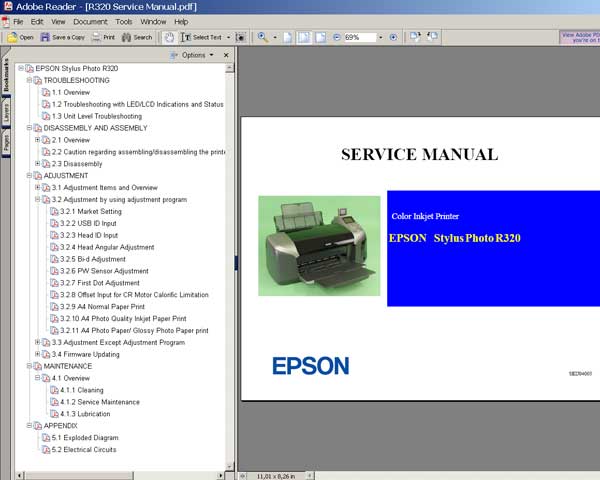 Epson R320 printer Service Manual