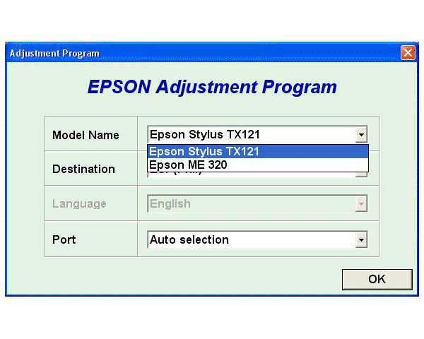 Epson <b>TX121, ME320 </b> Service Adjustment Program <font color=red>New!</font>