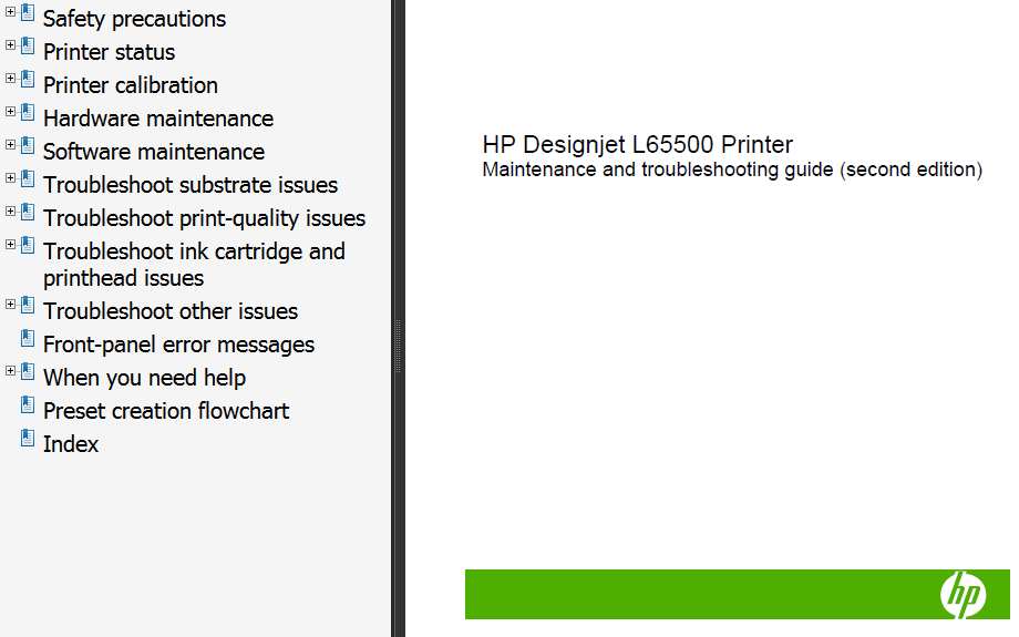 HP Designjet L65500 Printers Service Manual,  Parts List and Circuit Diagrams