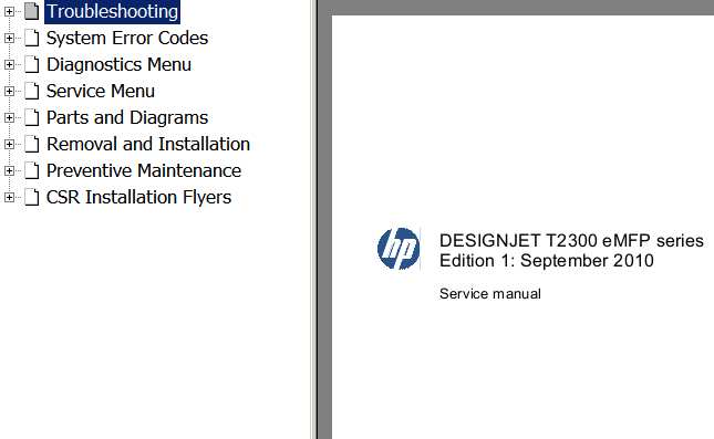 HP Designjet T2300 eMFP Series Printers Service Manual, Parts and Diagrams