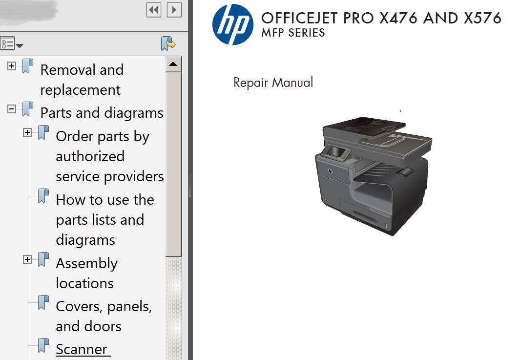 Hp Officejet Pro X476  Officejet Pro X576 Repair Manual