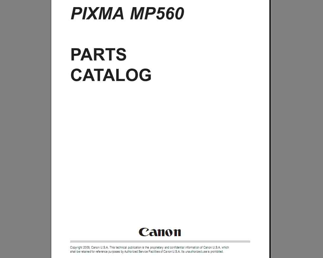CANON MP560 Parts Catalog