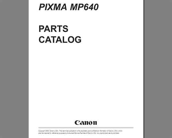 CANON MP640 Parts Catalog