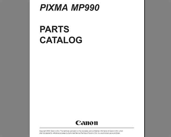 CANON MP990 Parts Catalog