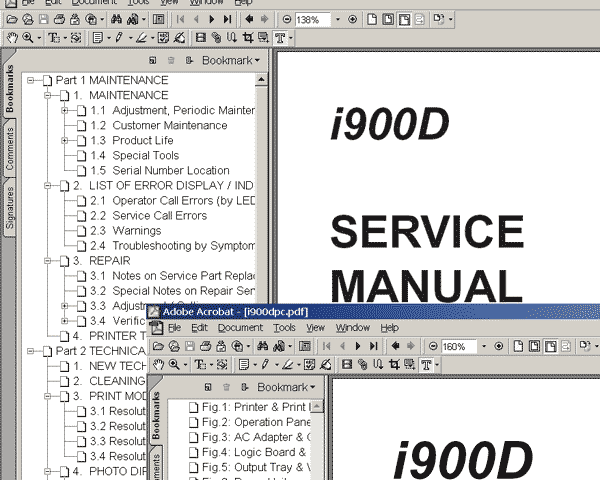 CANON i900d printer<br> Service Manual and Parts Catalog