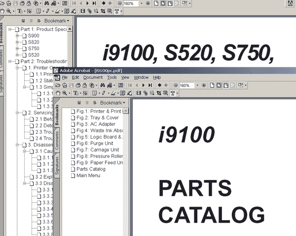 CANON i9100 printer<br> Service Manual and Parts Catalog