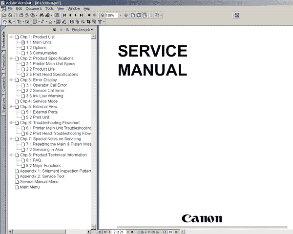 CANON iP1500 printer Service Manual
