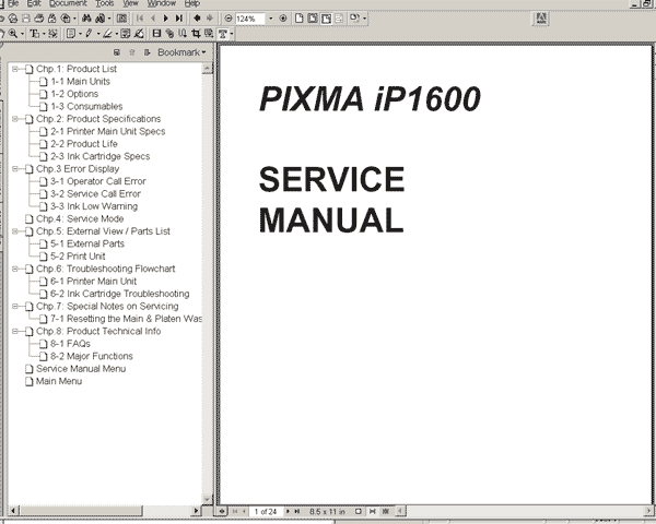 CANON iP1600 printer Service Manual