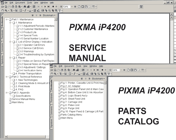 CANON iP4200 printer Service Manual and Parts Catalog